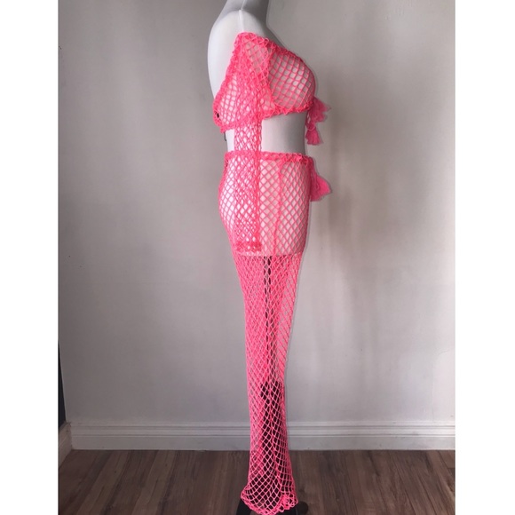 Fishnet Tie Front Beach Co-Ord - Picture 4 of 6